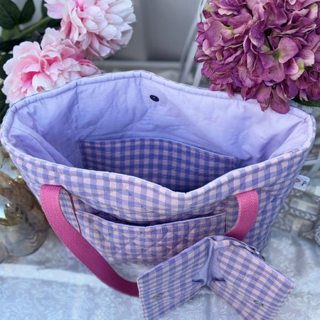 Pink and mauve tote bag