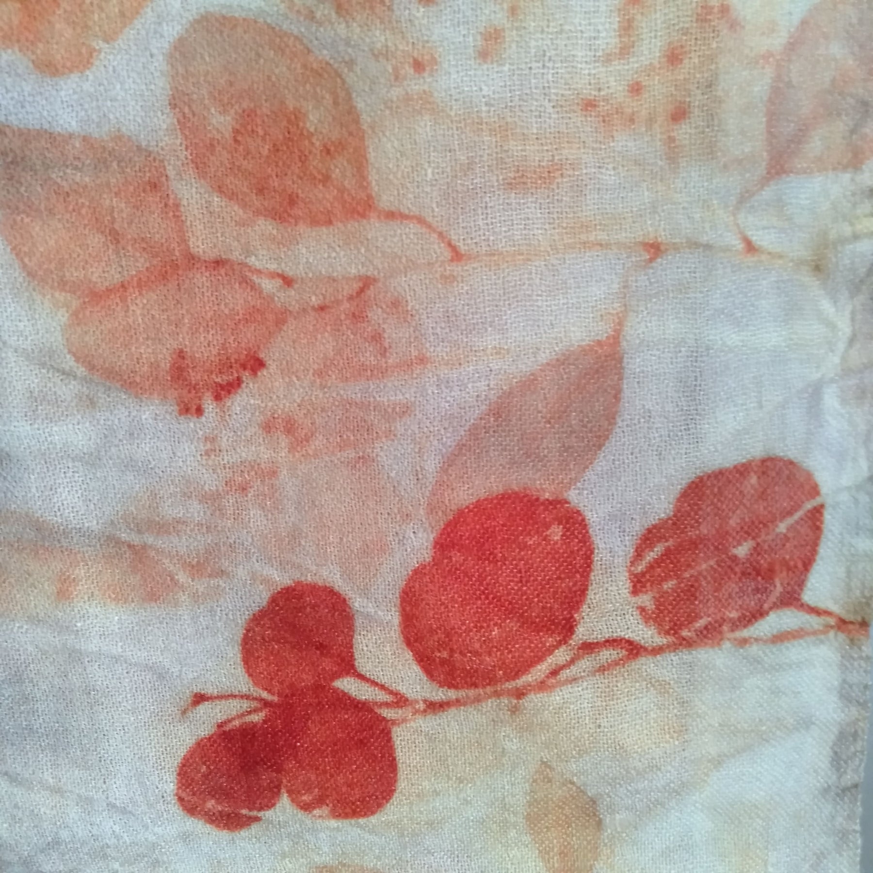 Pure wool scarf eco printed eucalyptus