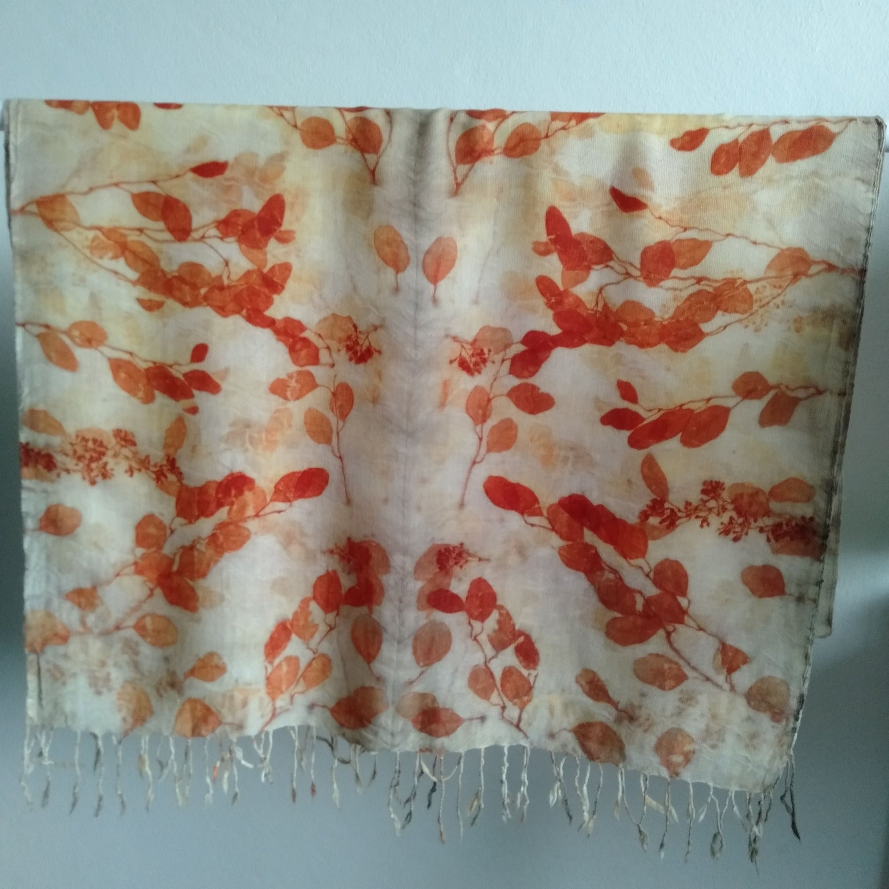 SOLD Pure wool wrap capturing nature