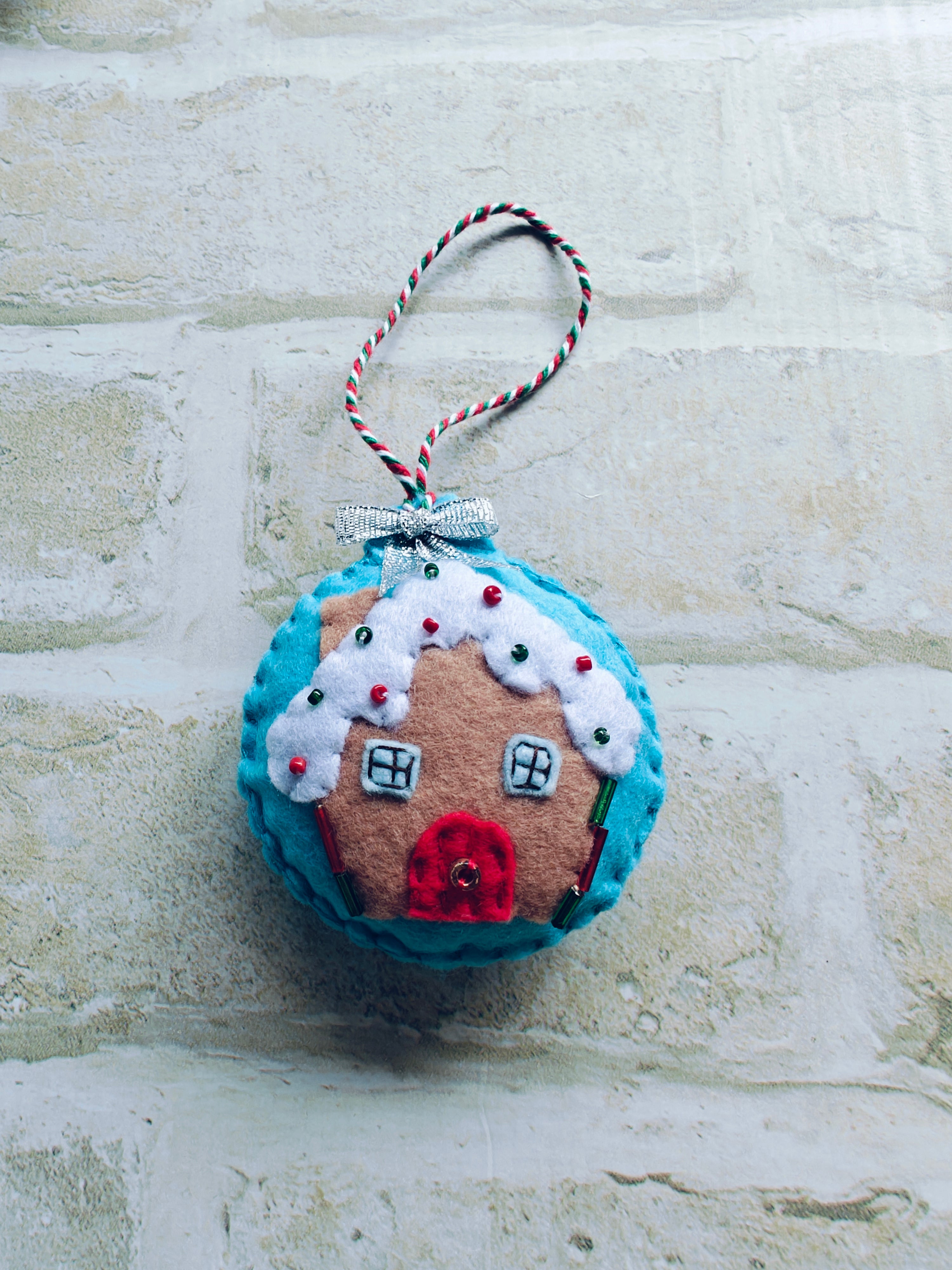 Felt Gingerbread House christmas ornament