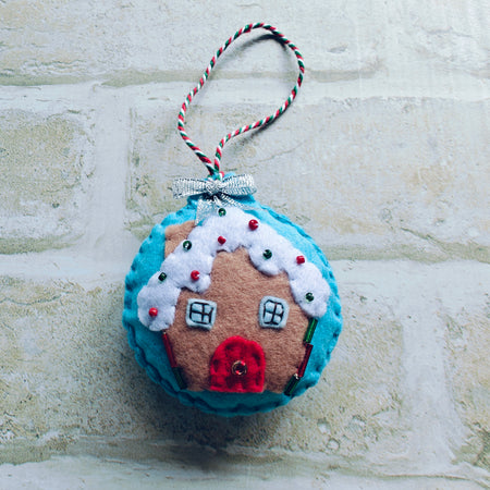 Felt Gingerbread House christmas ornament