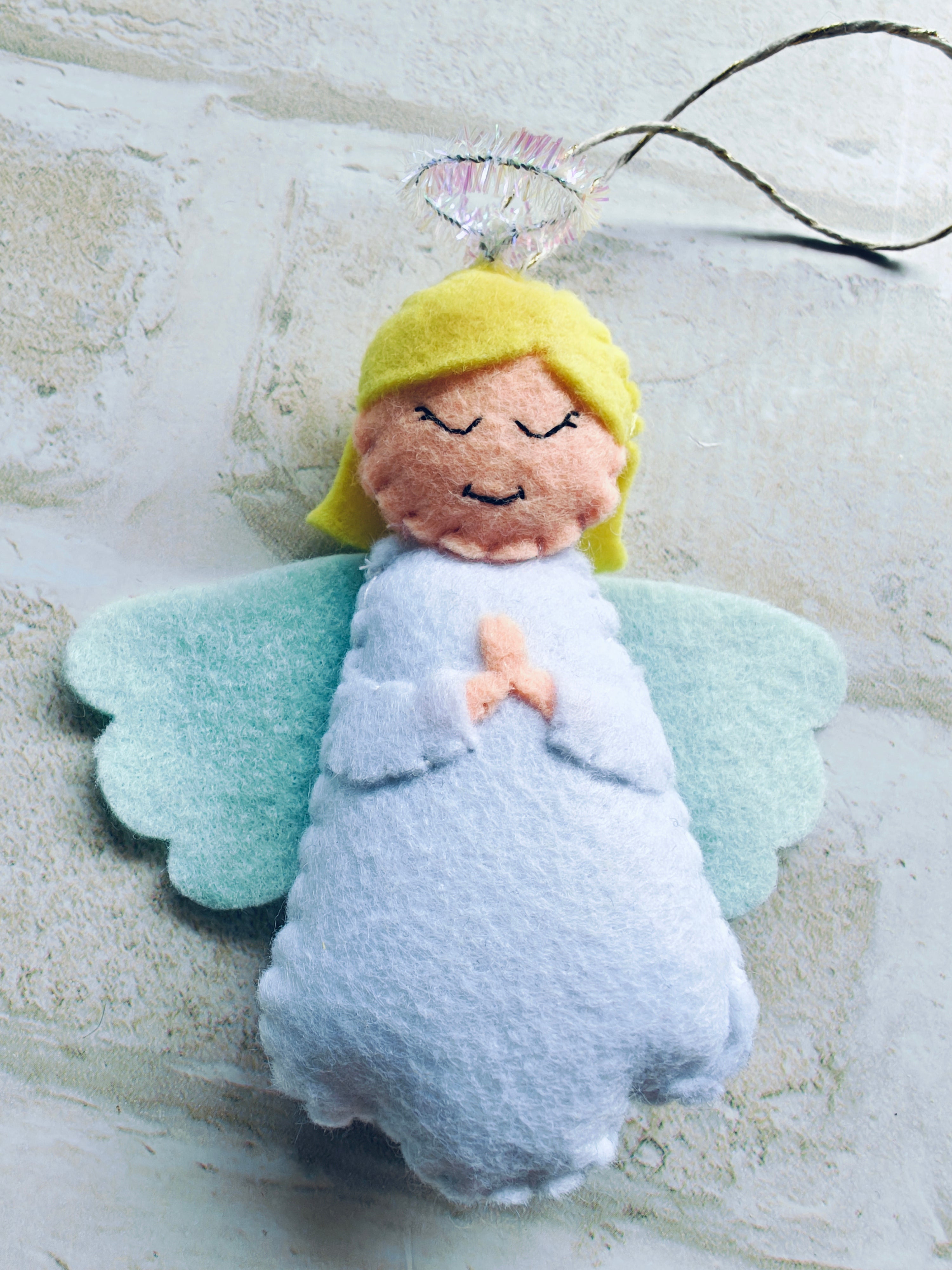 Felt angel christmas ornament