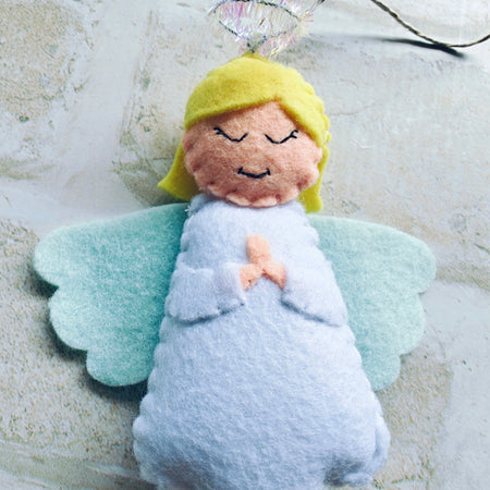 Felt angel christmas ornament
