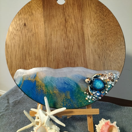 Turtle mania, cute turtle cheese board or display board