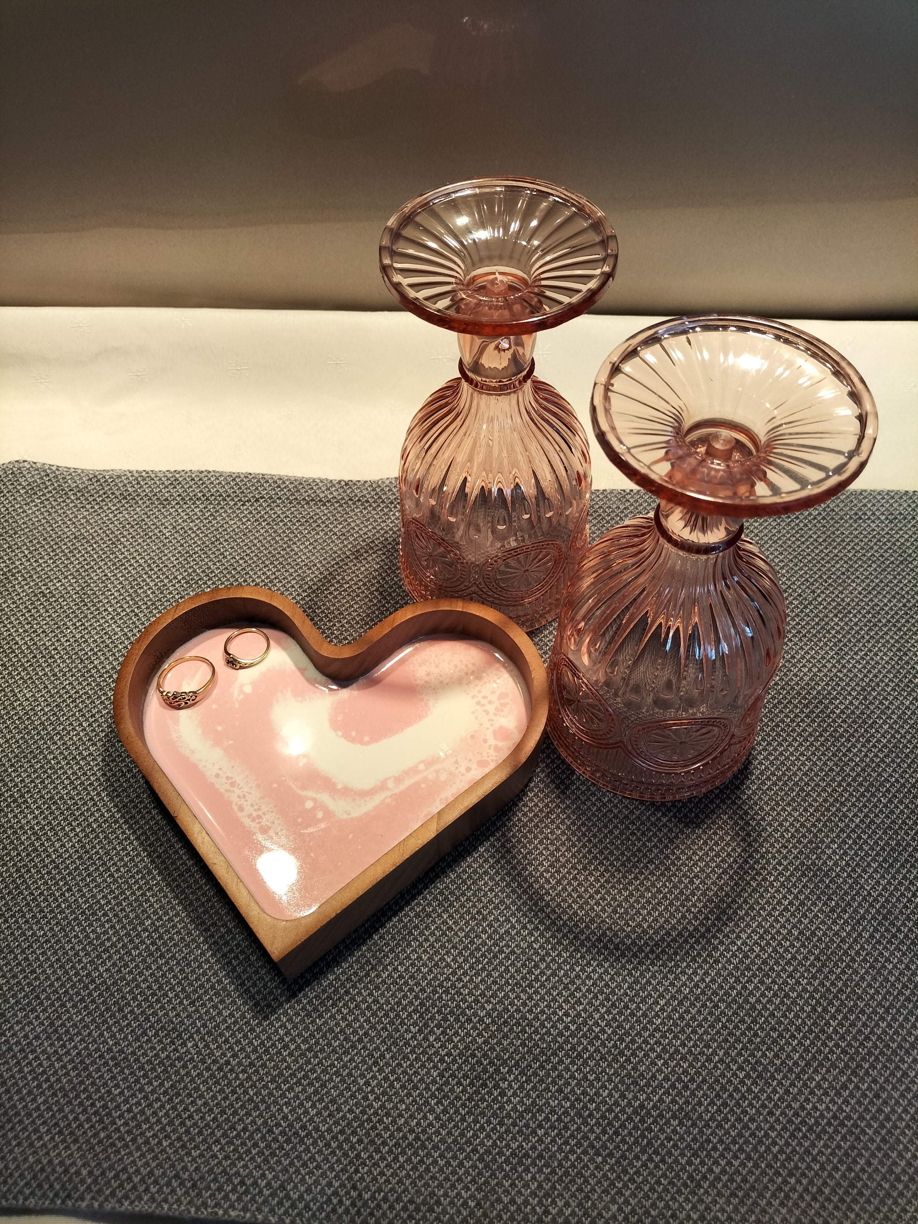 Large love heart trinket trays