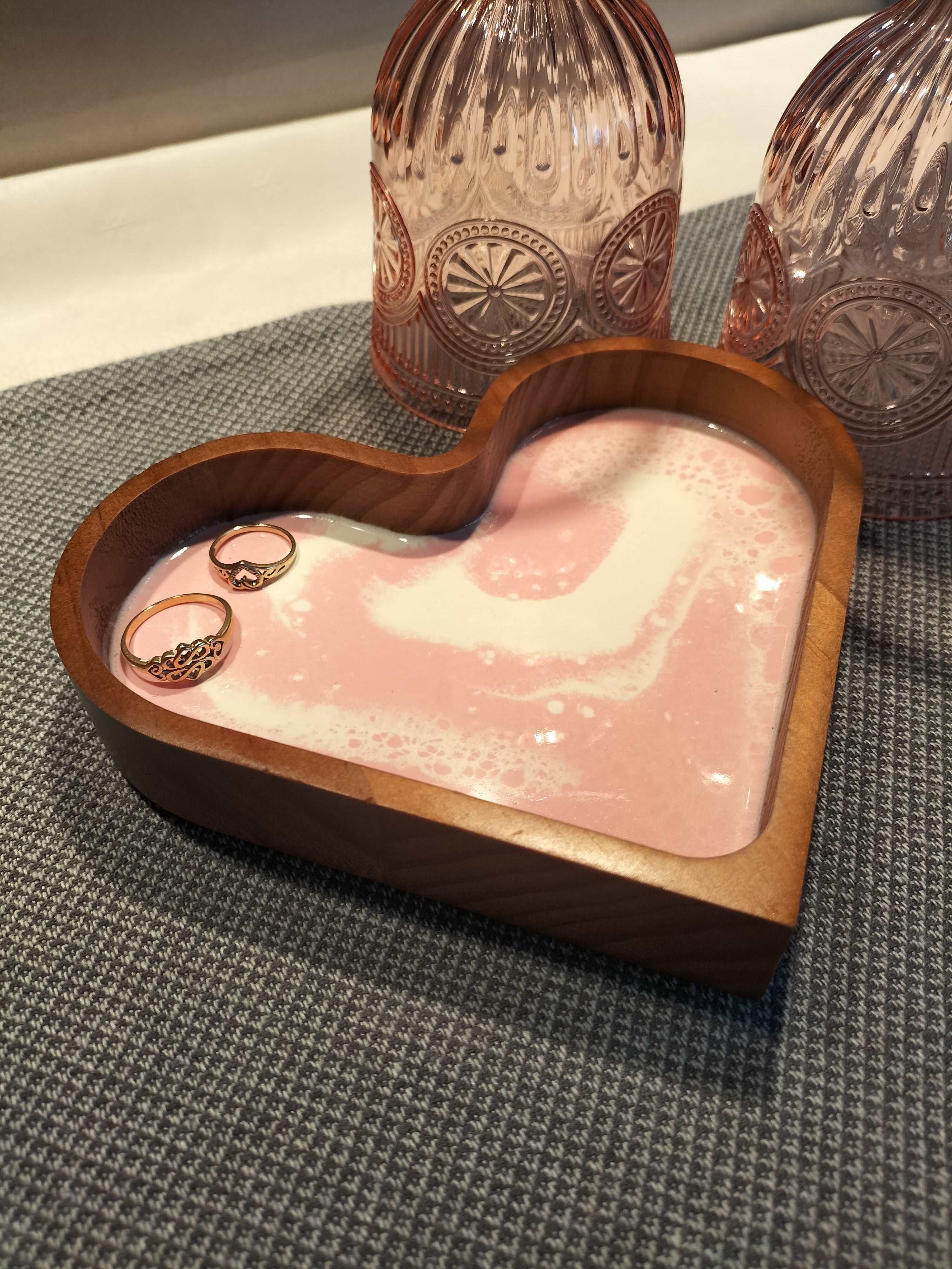 Large love heart trinket trays