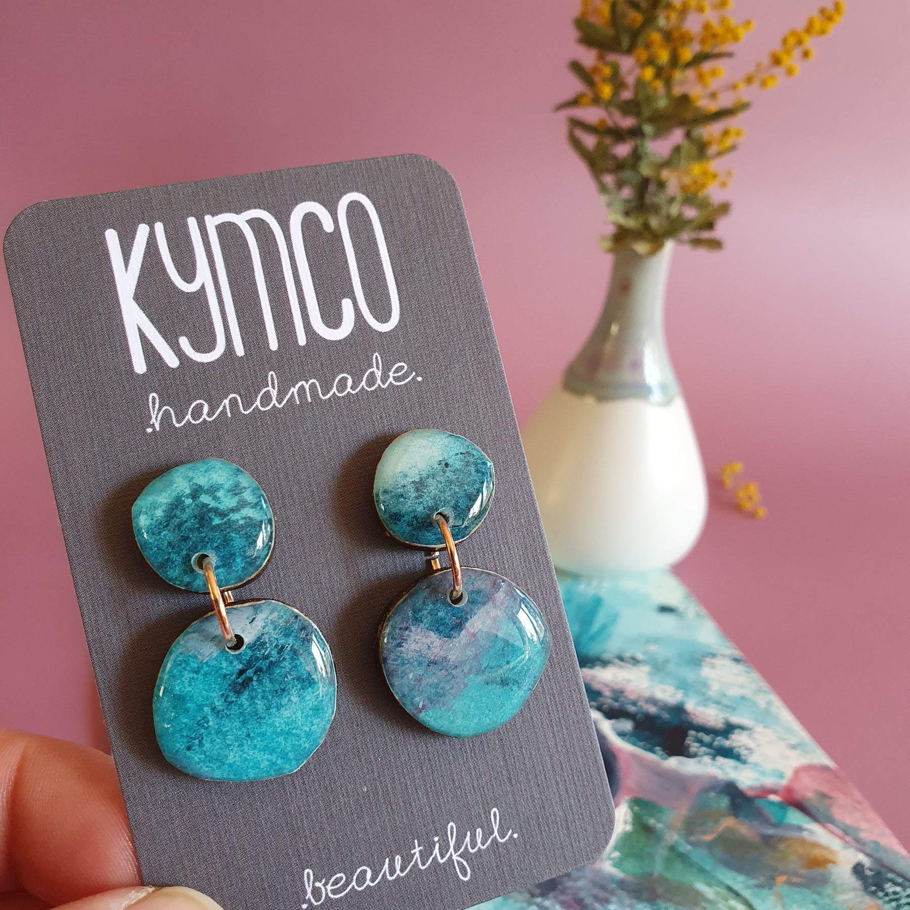 The Opal Daze Collection | Resin art earrings | Large and medium dangle | Pendant