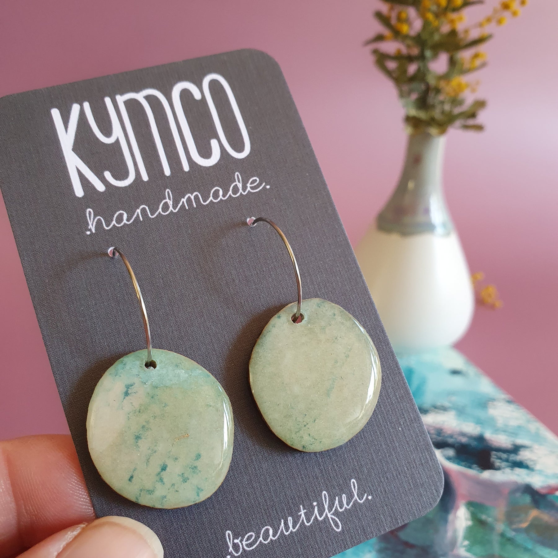 The Opal Daze Collection | Resin art earrings | Large and medium dangle | Pendant