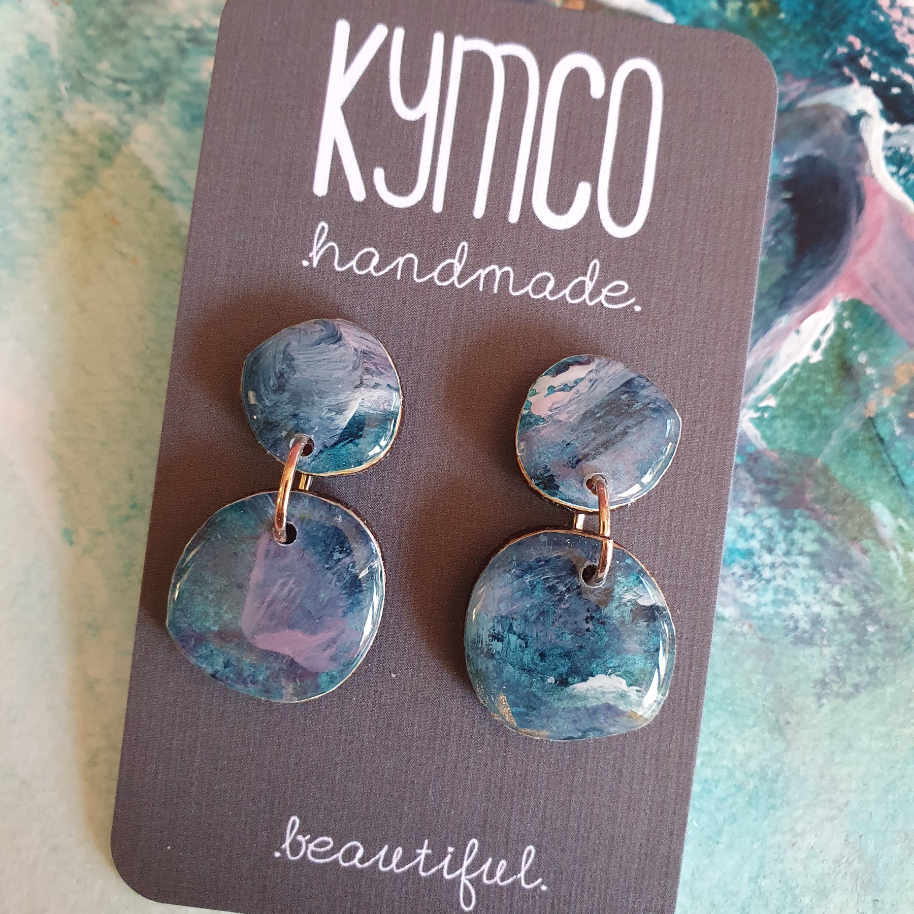 The Opal Daze Collection | Resin art earrings | Large and medium dangle | Pendant