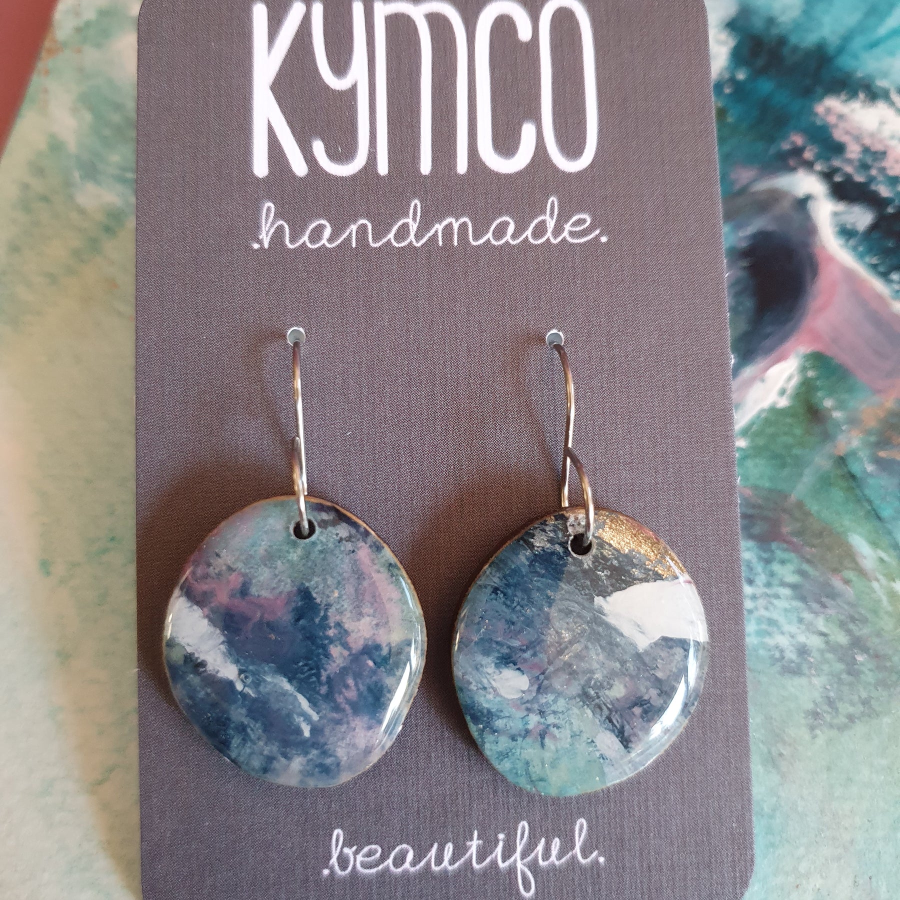 The Opal Daze Collection | Resin art earrings | Large and medium dangle | Pendant