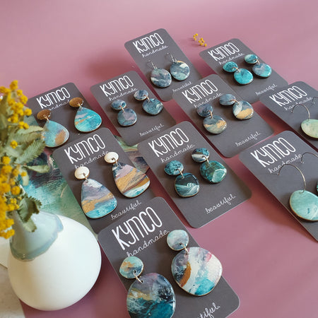 The Opal Daze Collection | Resin art earrings | Large and medium dangle | Pendant