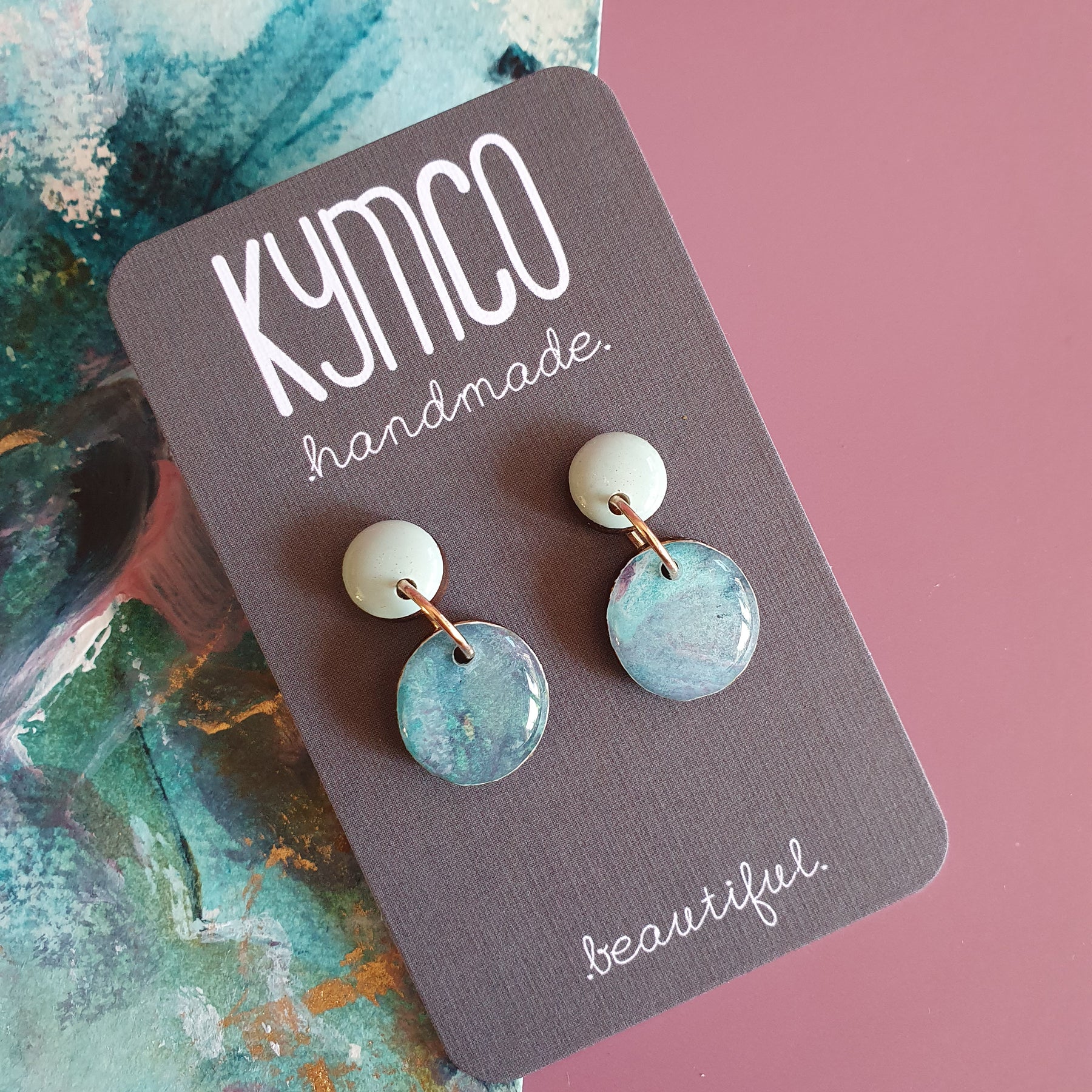 The Opal Daze Collection | Resin art earrings | Large and medium dangle | Pendant