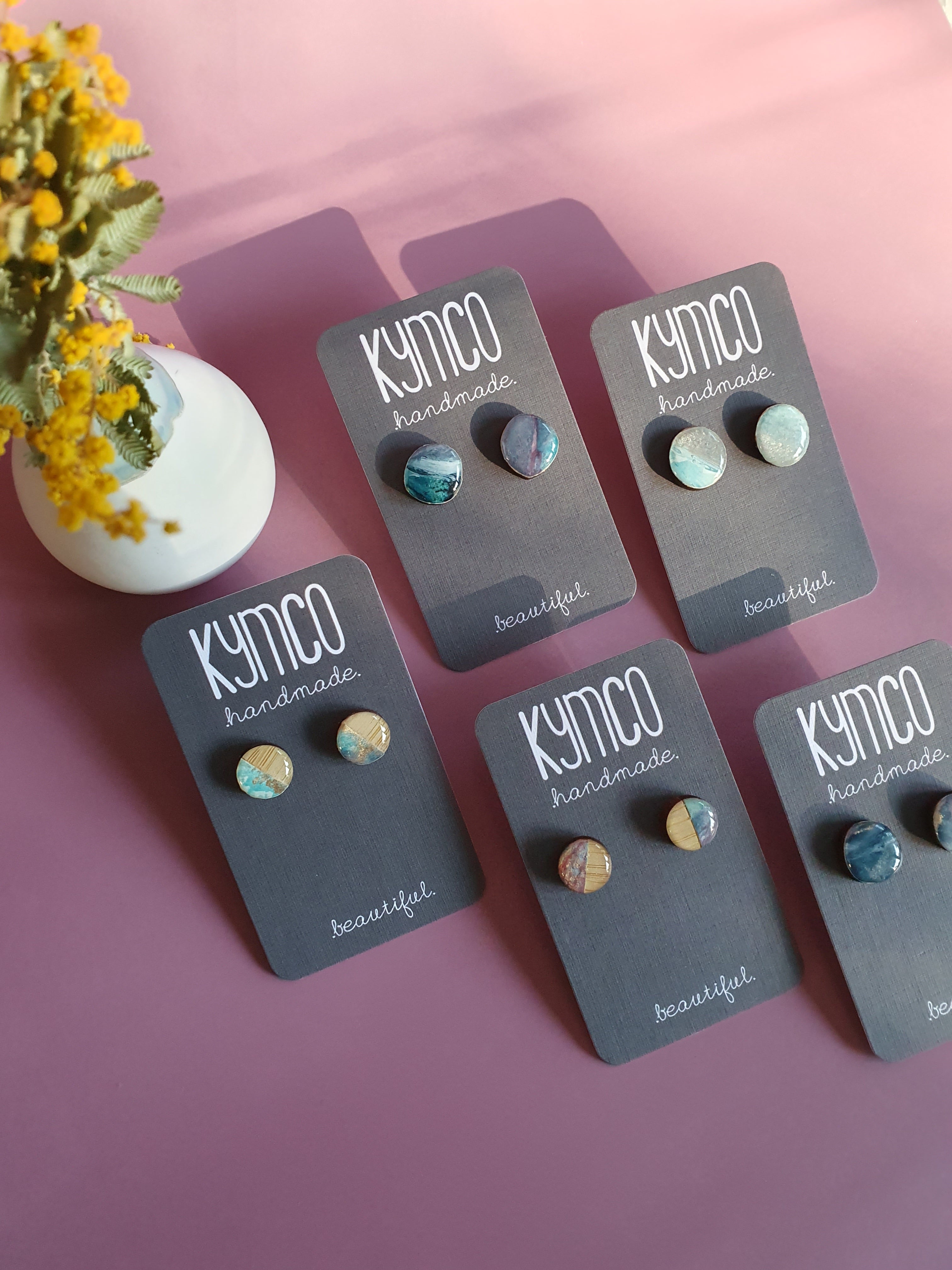 The Opal Daze Collection | Resin art earrings | Studs