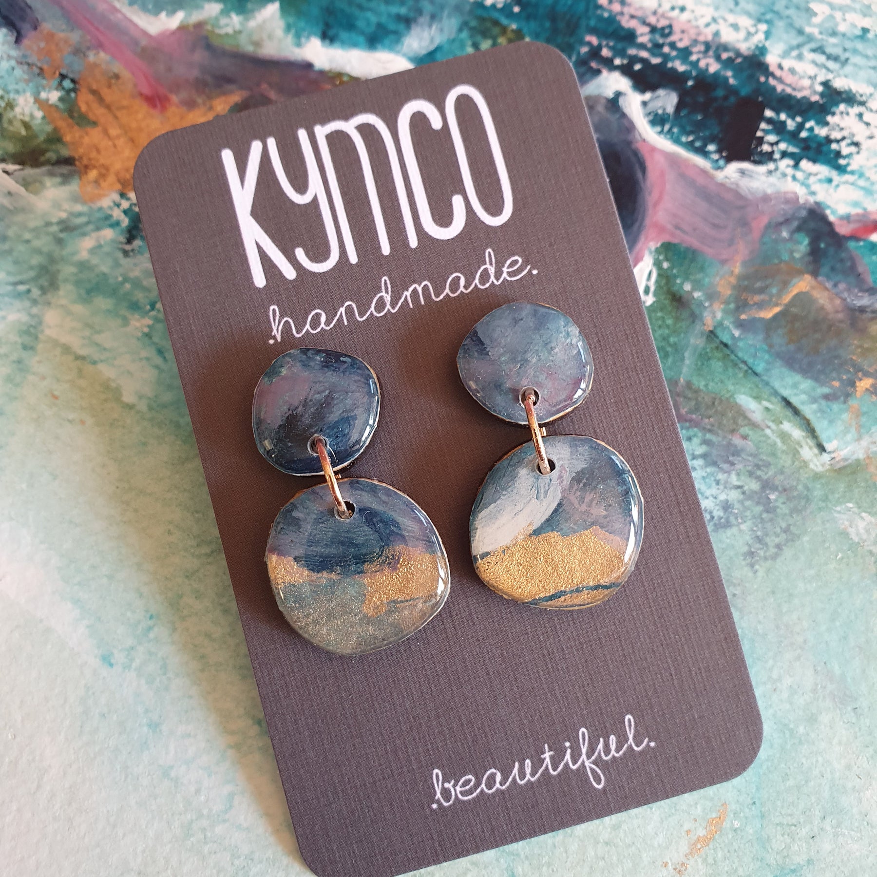 The Opal Daze Collection | Resin art earrings | Large and medium dangle | Pendant