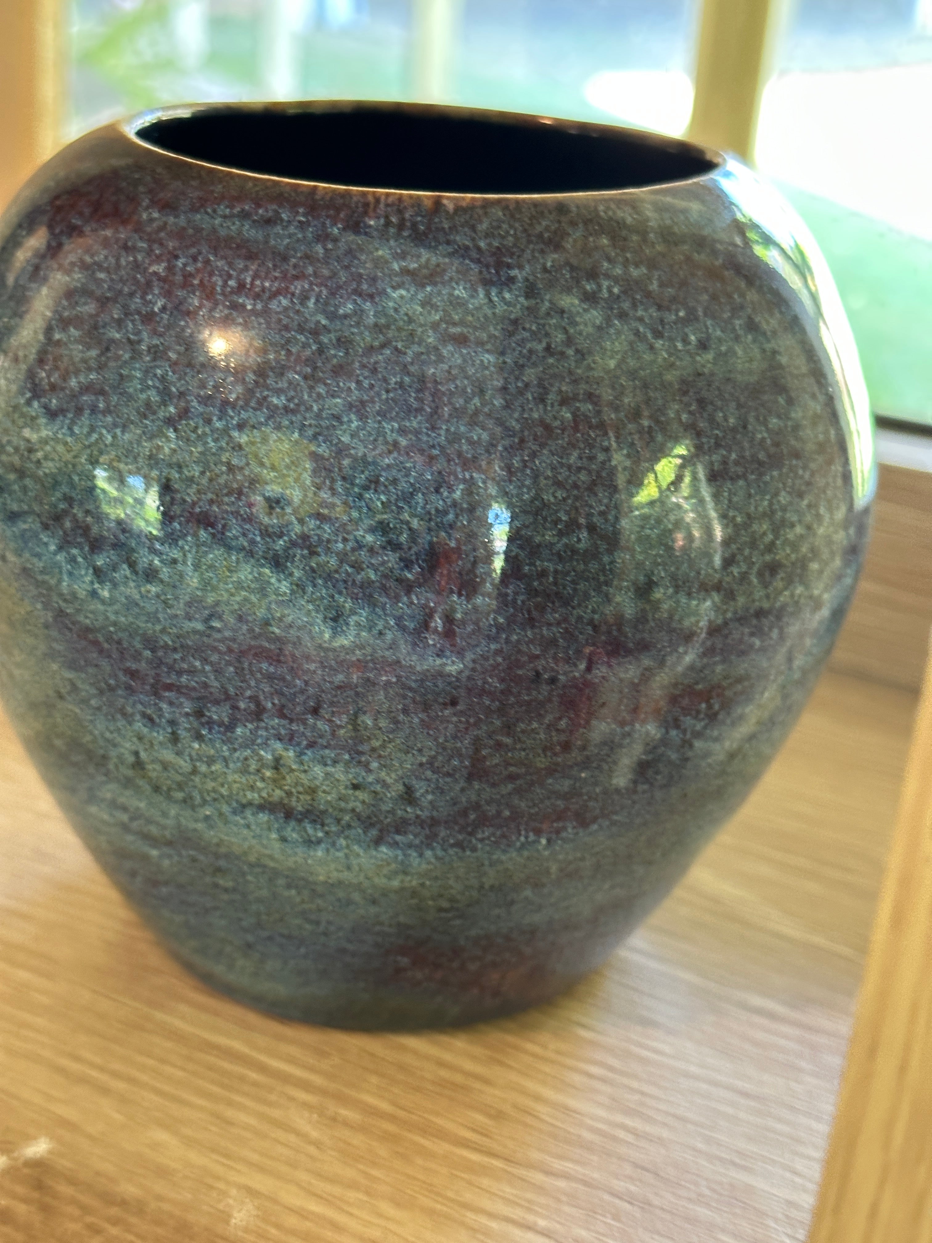 Ceramic bowl peacock colours