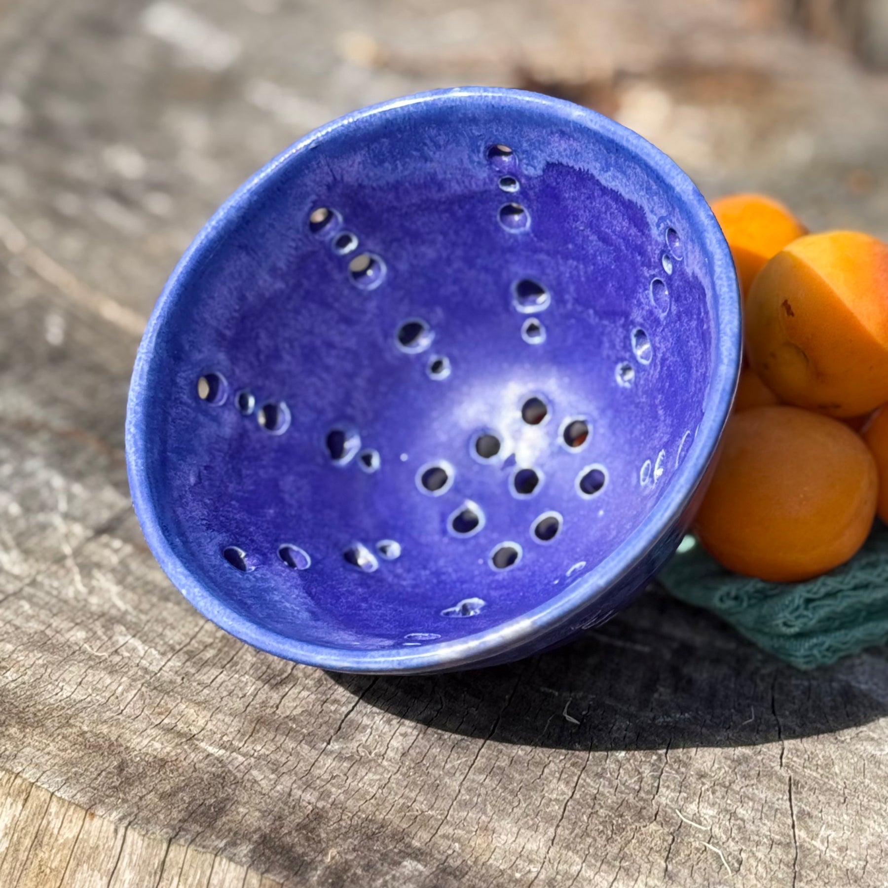Handmade Berry Bowls | Pink and Lemon with Saucer | Black Clay Heart Rim | Blue Violet | Pink Heart Second