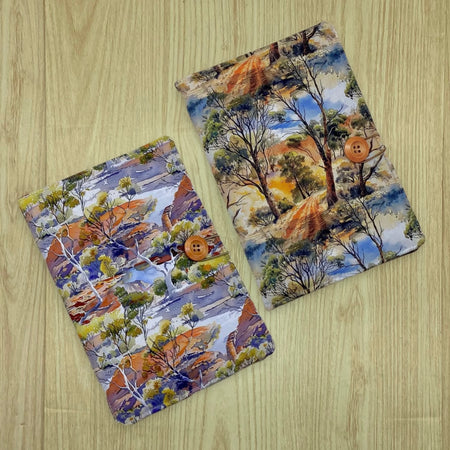 Outback Australia refillable A5 fabric notebook cover gift set - Incl. book and pen.
