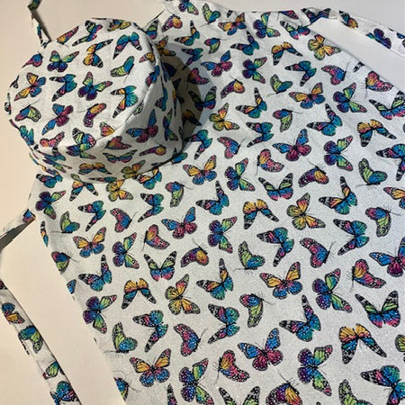 Child's Apron and Chef Hat, Butterflies