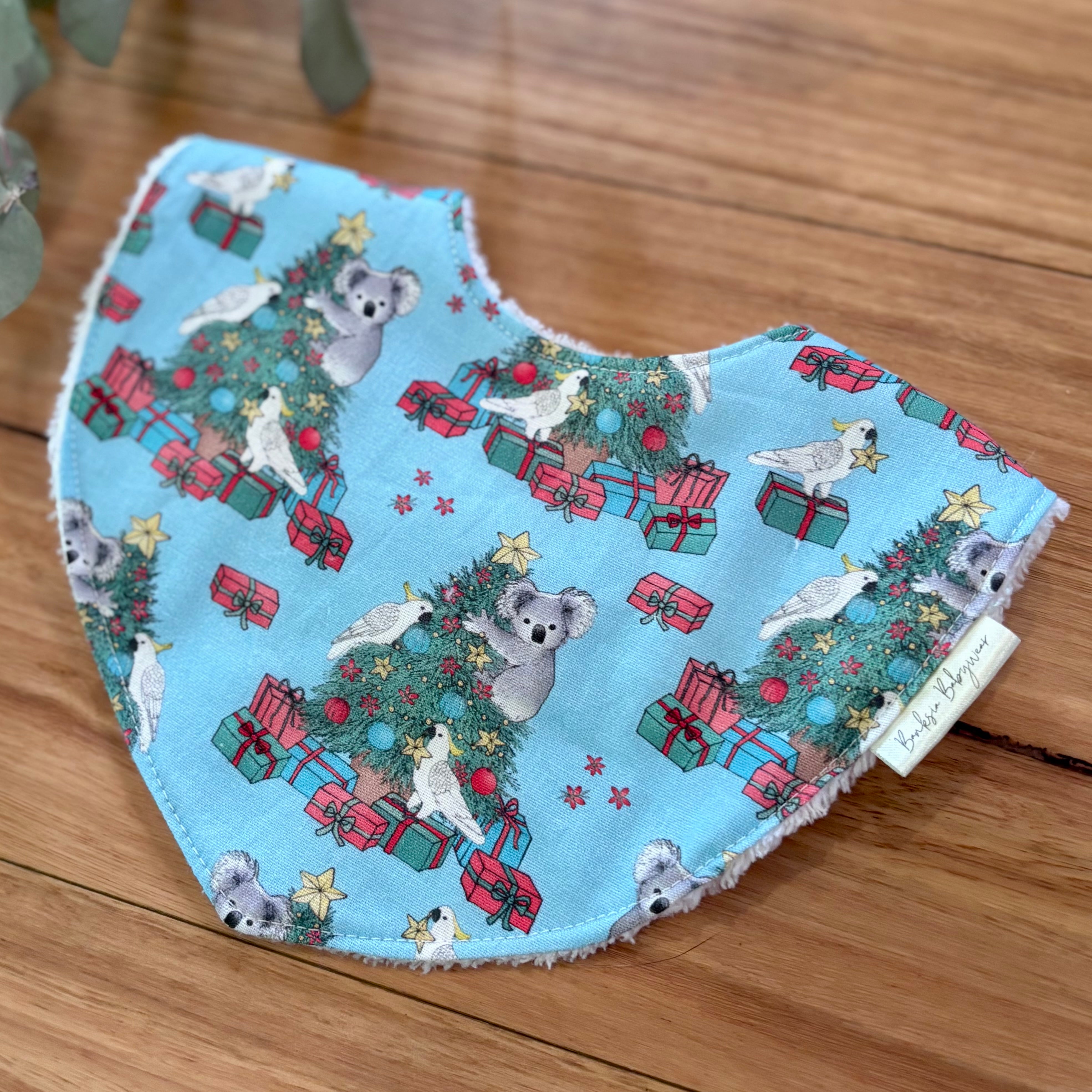 Christmas Baby Bibs Set - Blue Koalas