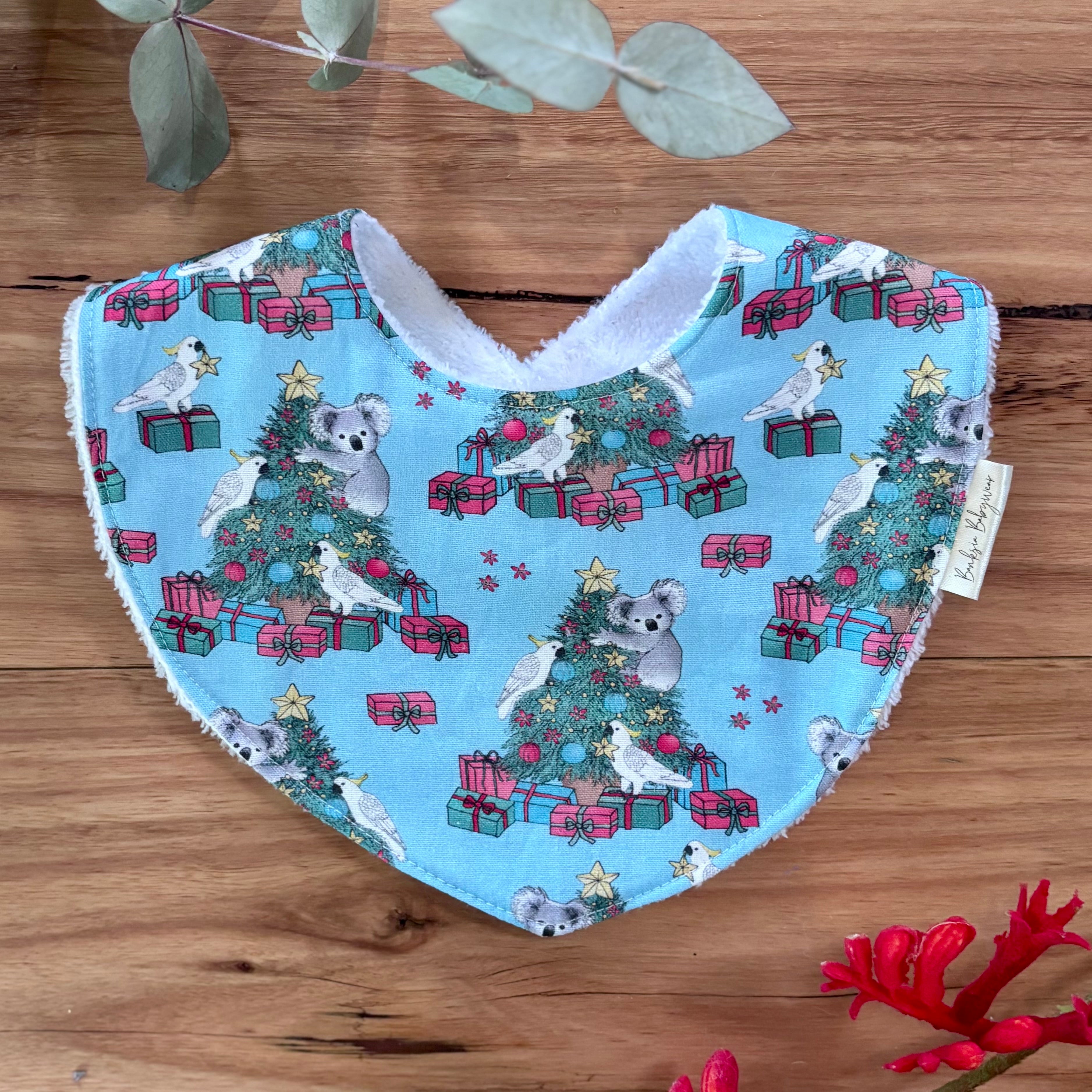Christmas Baby Bibs Set - Blue Koalas