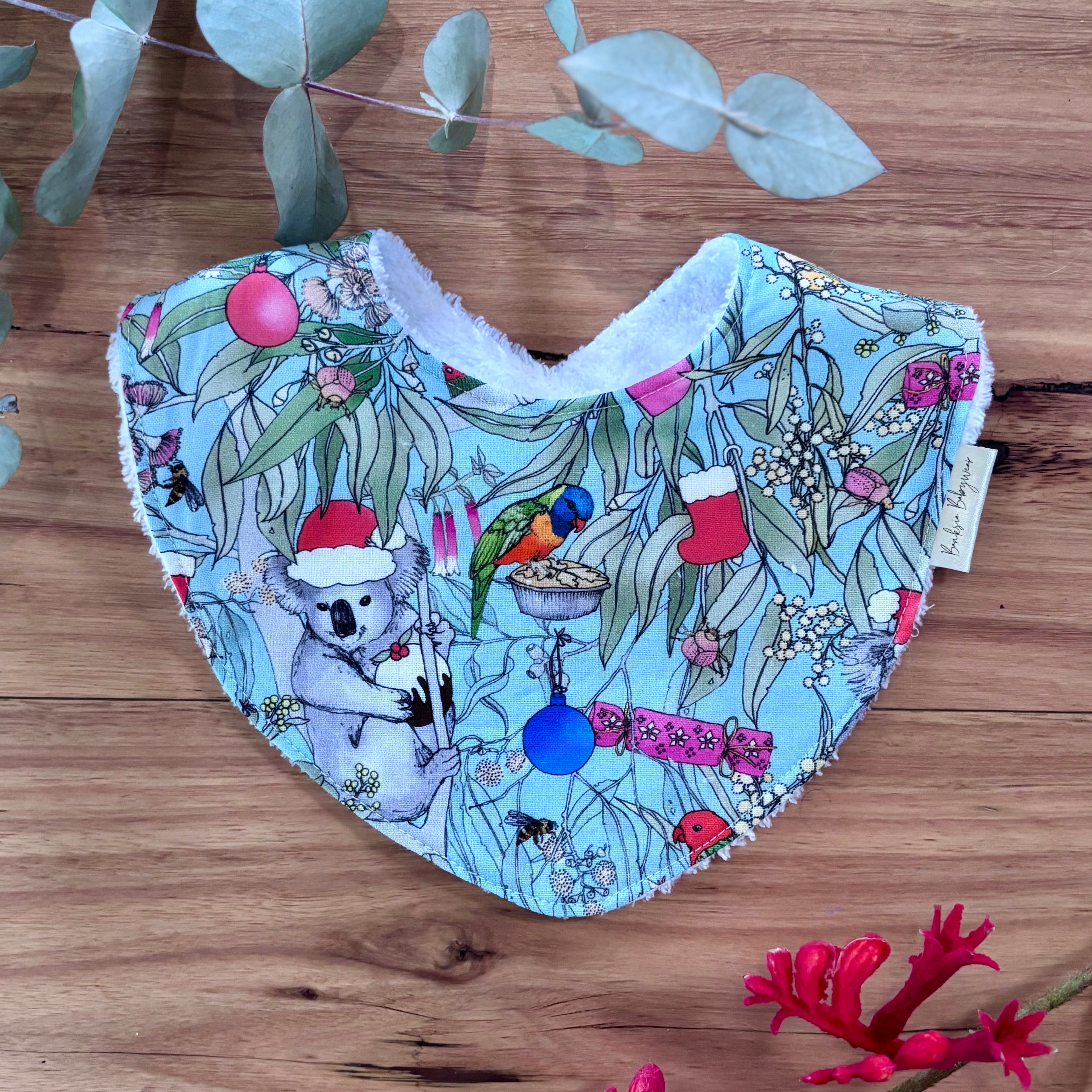 Christmas Baby Bibs Set - Blue Koalas