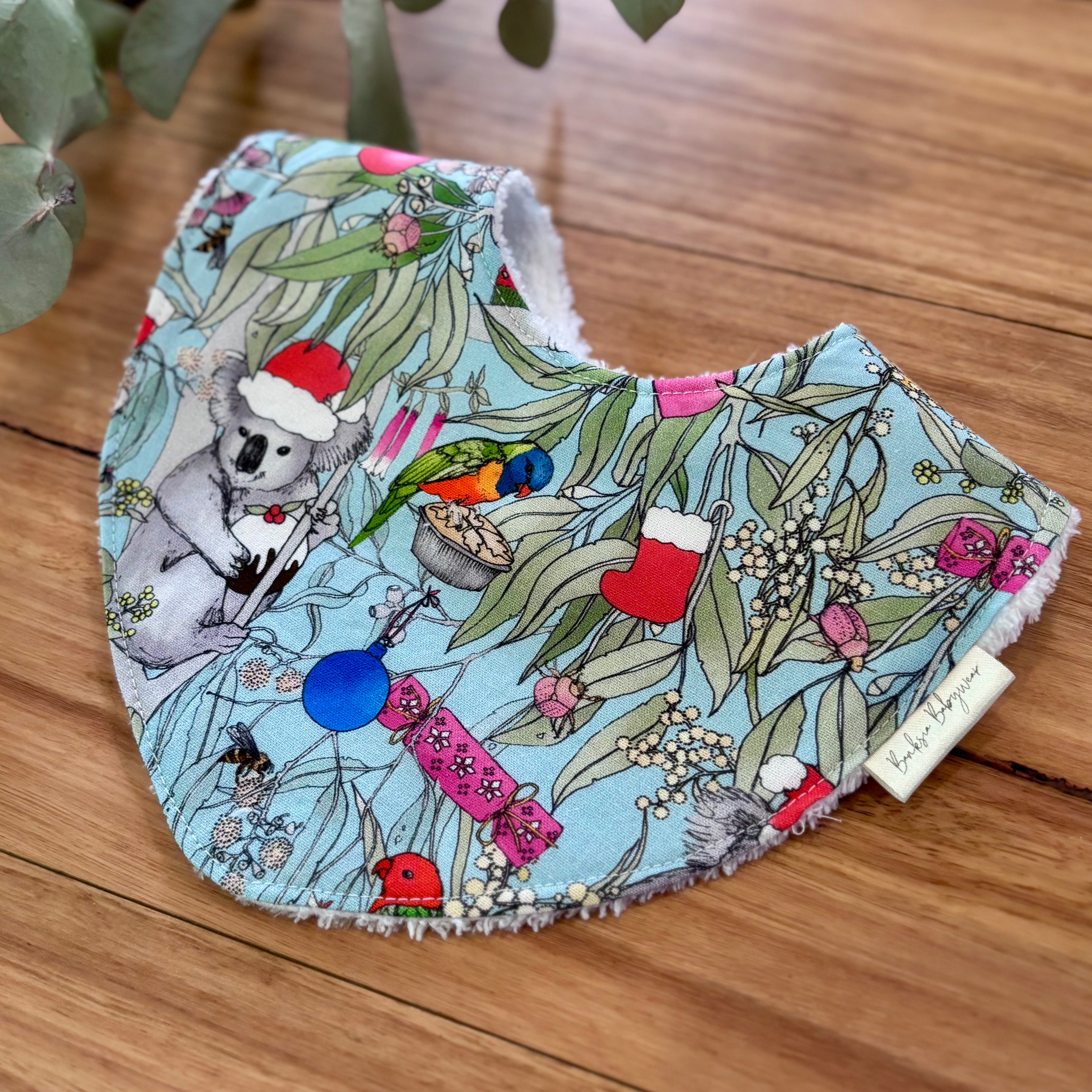 Christmas Baby Bibs Set - Blue Koalas