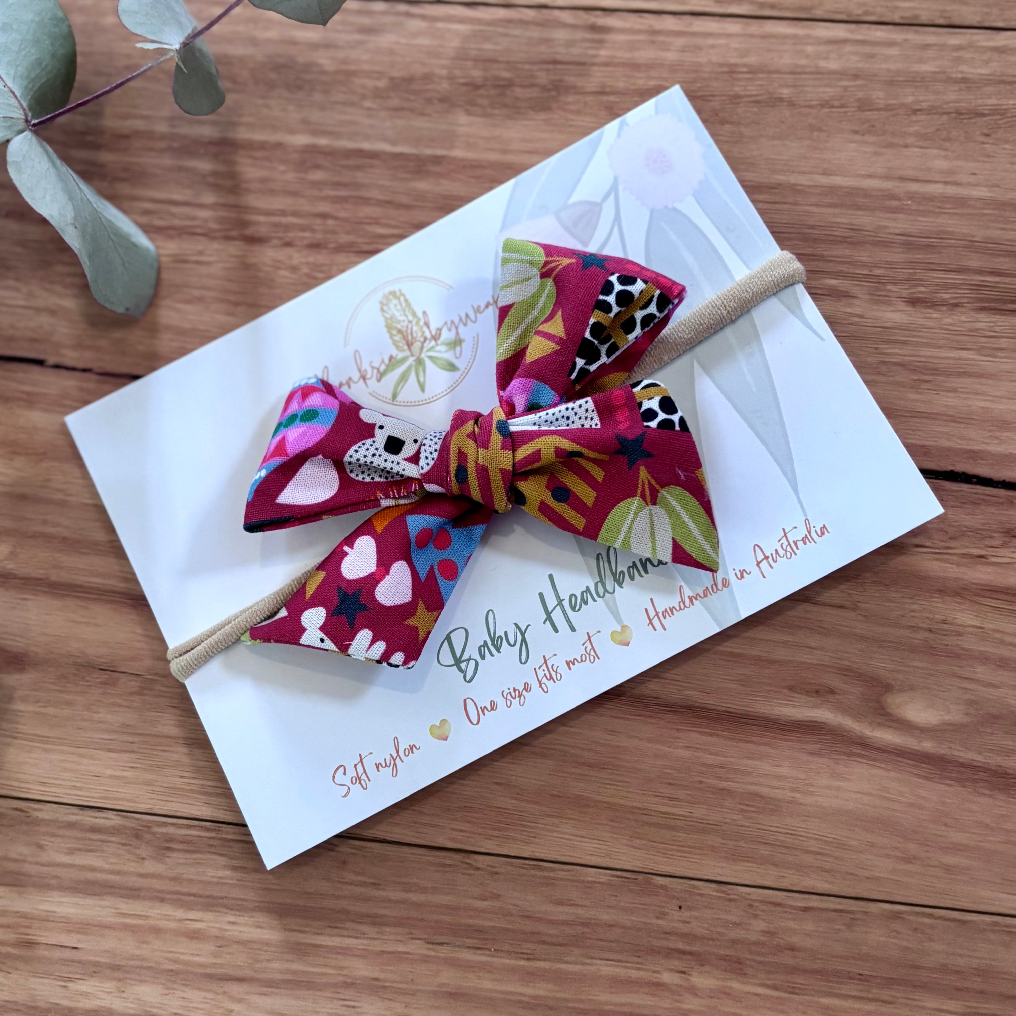 Christmas Baby Bib and Bow Set - Red Koalas