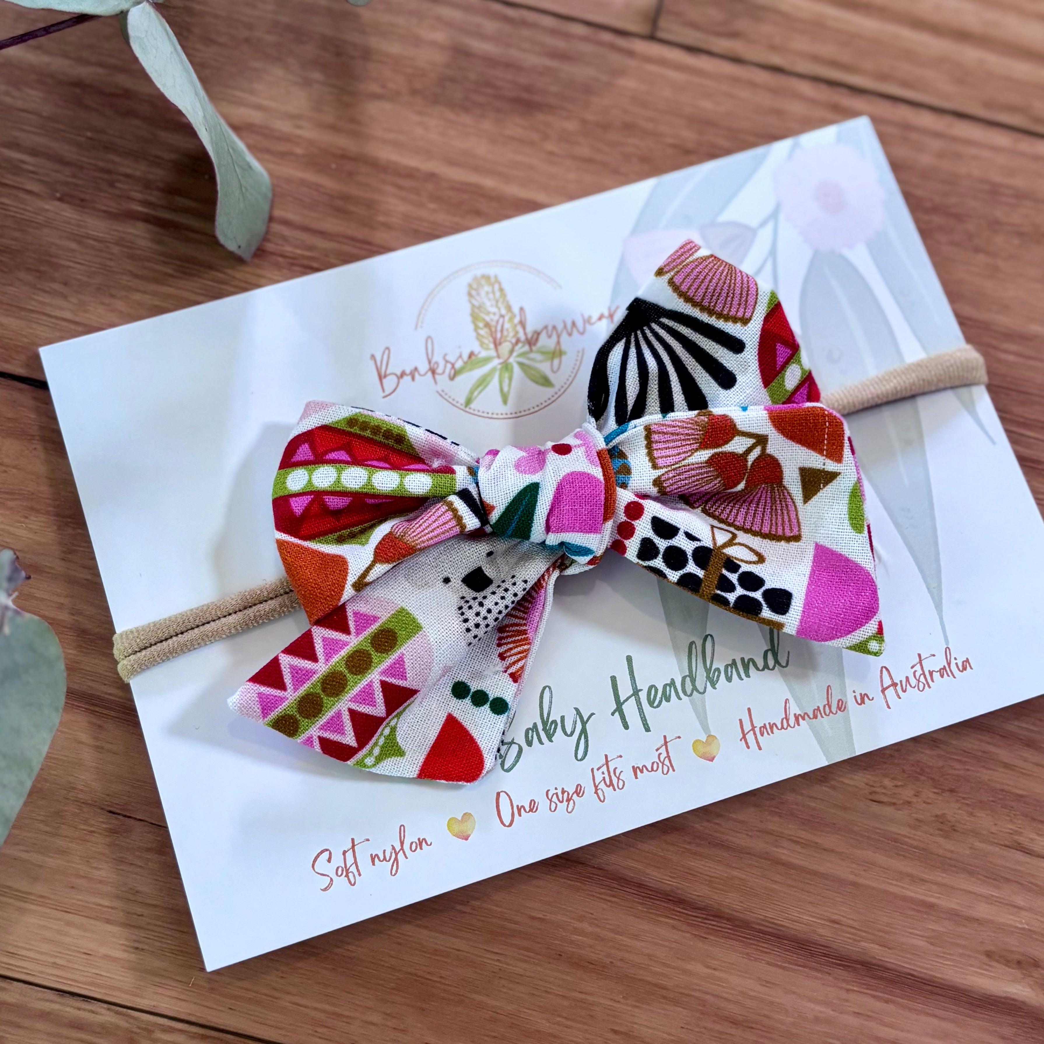 Christmas Baby Bib and Bow Set - White Aussie Animals