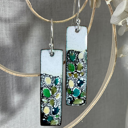 Rock Pools. Handmade enamel earrings