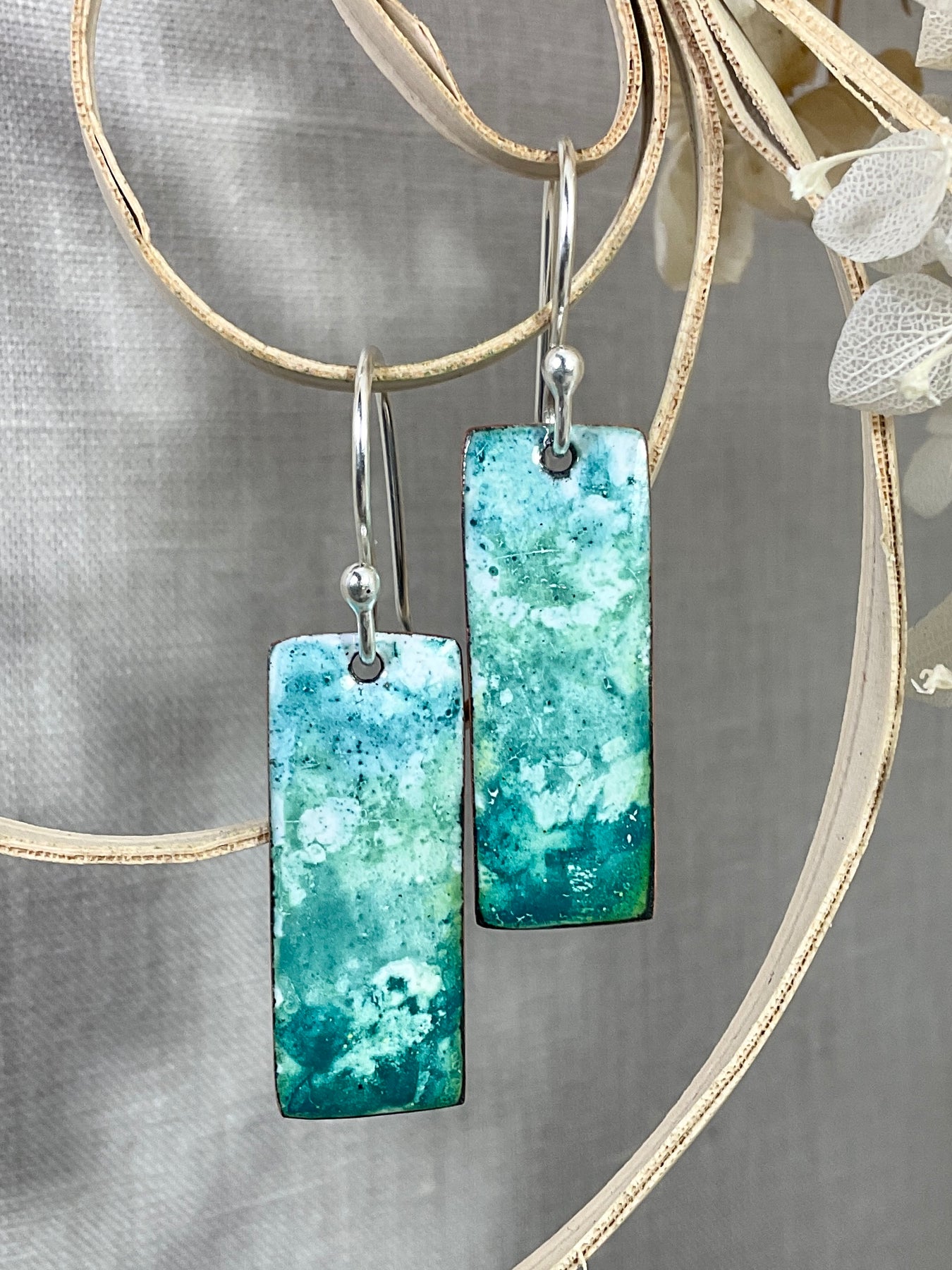 Green Sea. Handmade earrings