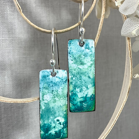 Green Sea. Handmade earrings
