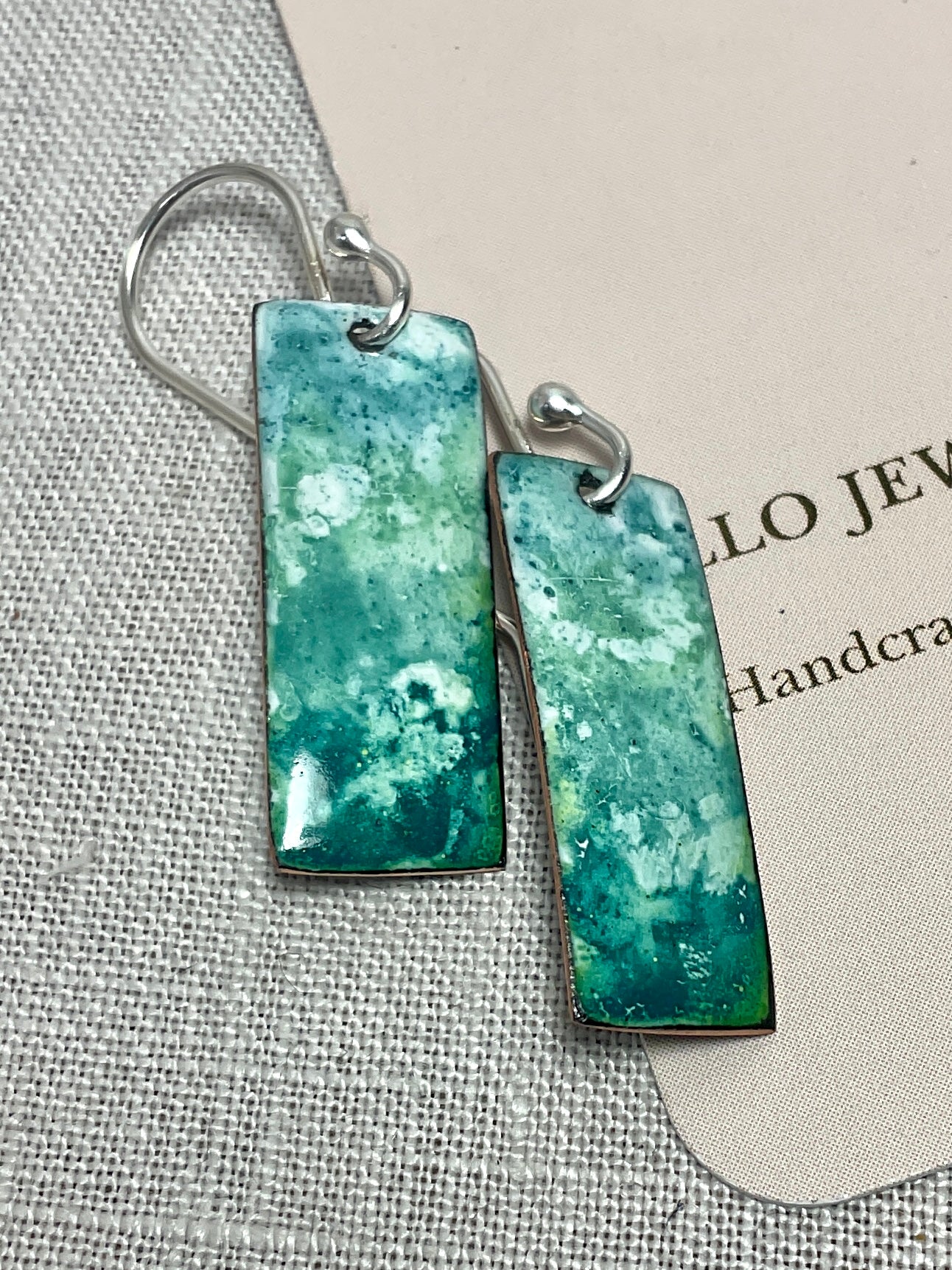 Green Sea. Handmade earrings