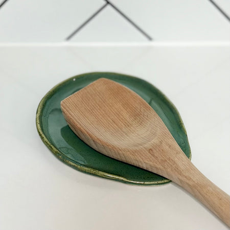 Ceramic Spoon Rest - Green