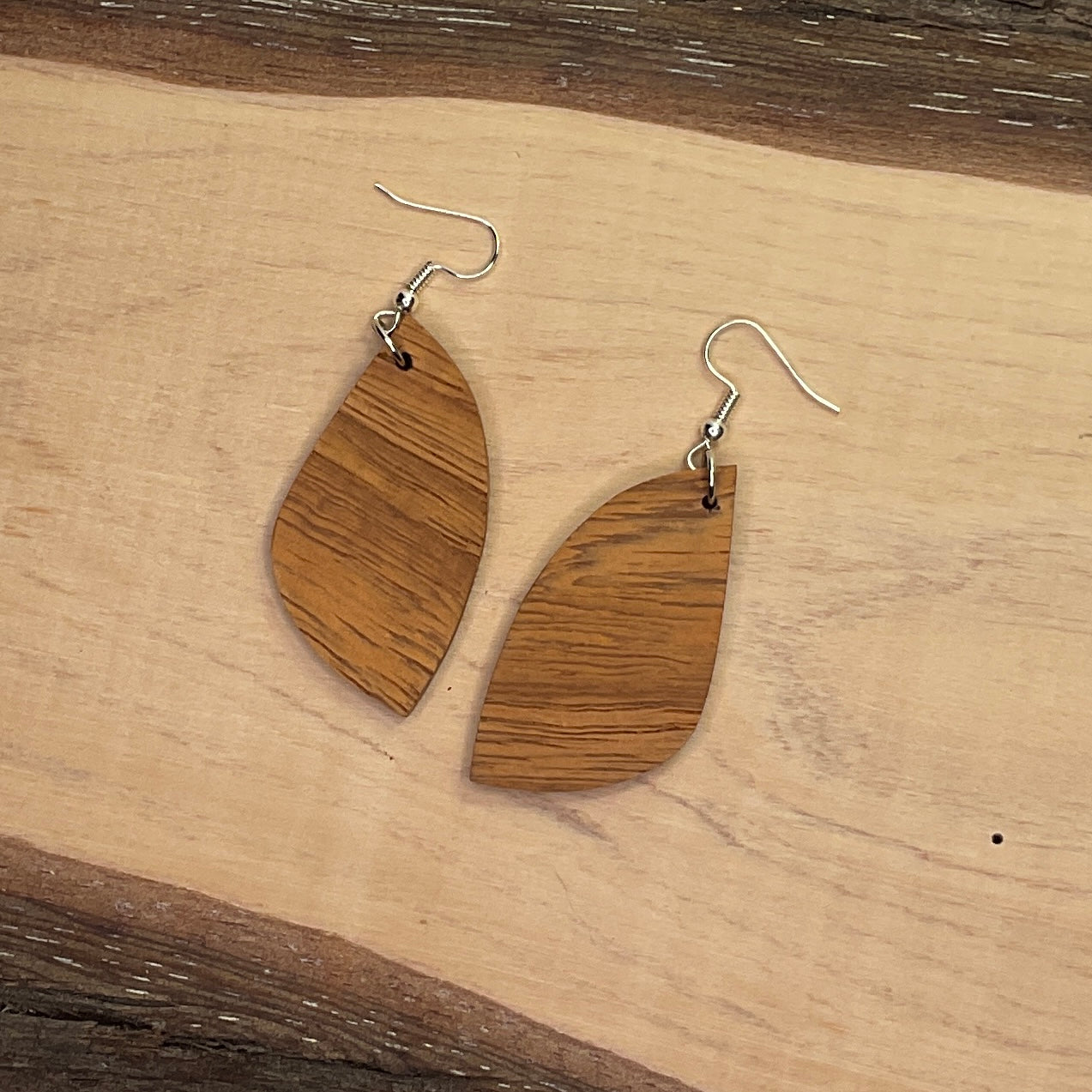 Unique Queensland Maple Earrings Handmade from Recycled Timber