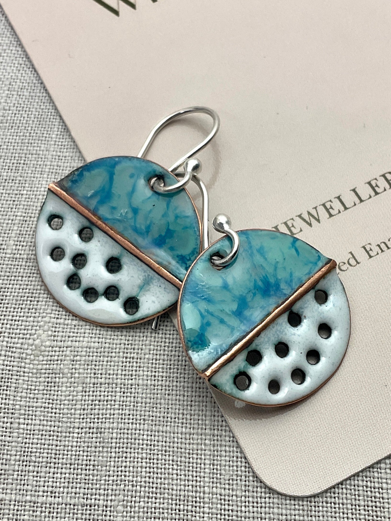 Amalfi. Handmade enamel earrings