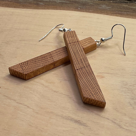 Wooden Earrings in Silky Oak - Handmade Unique One of a Kind Earrings