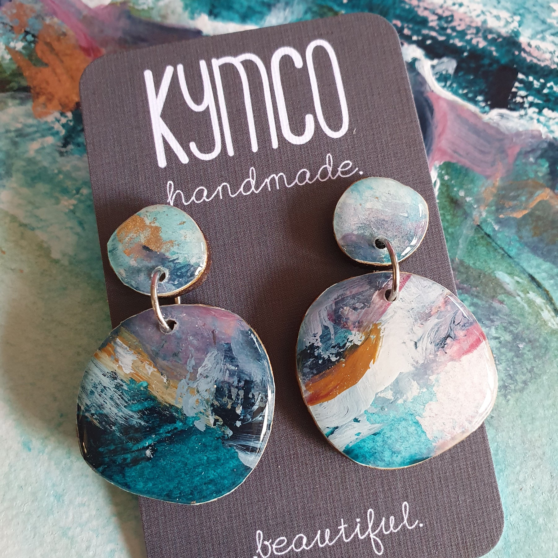 The Opal Daze Collection | Resin art earrings | Large and medium dangle | Pendant