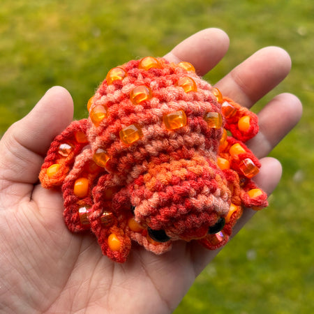 Spider Beaded Fidget Crochet Toy Orange