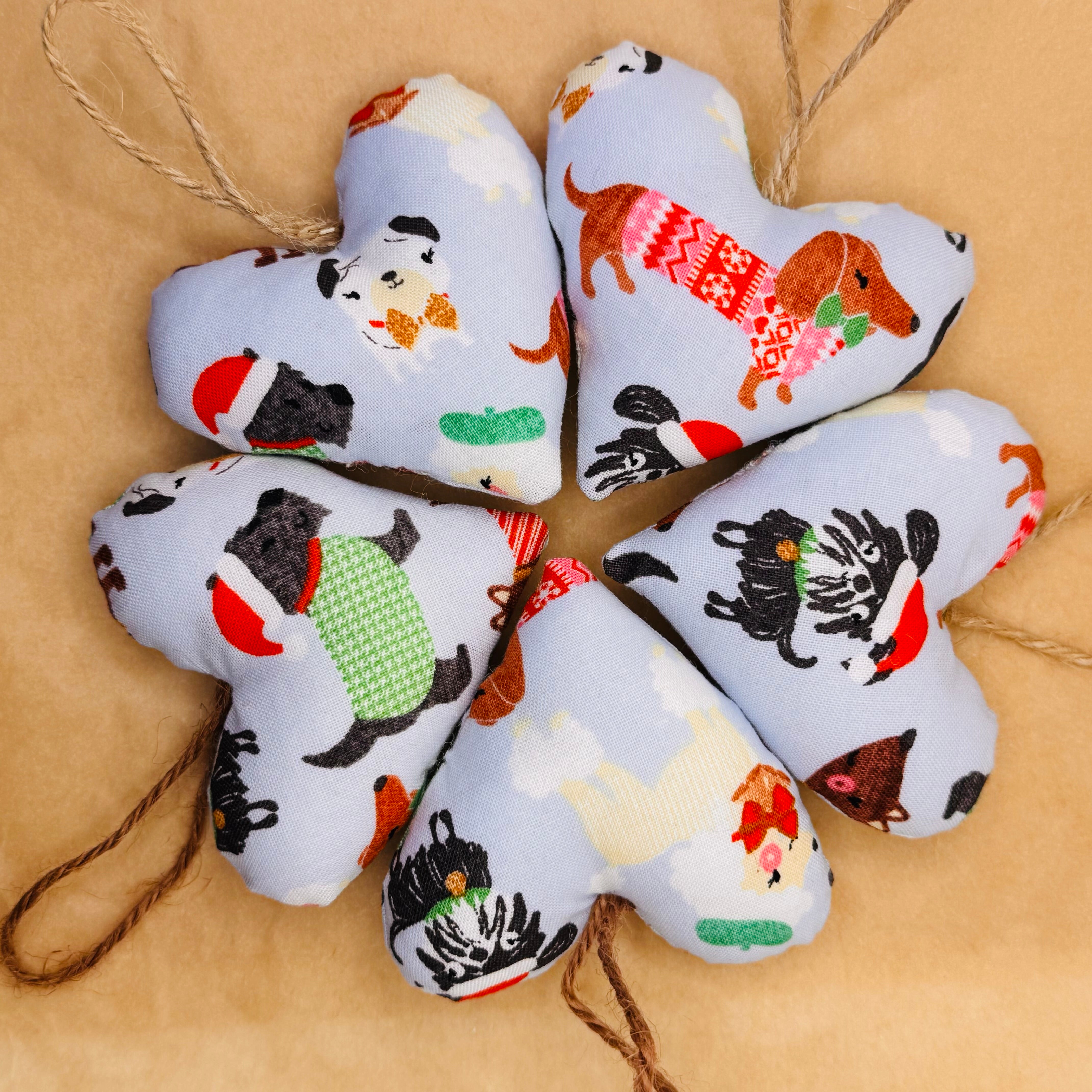 Hearts - Christmas dog hearts