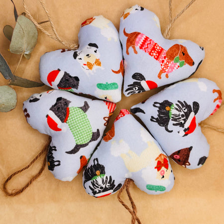 Hearts - Christmas dog hearts