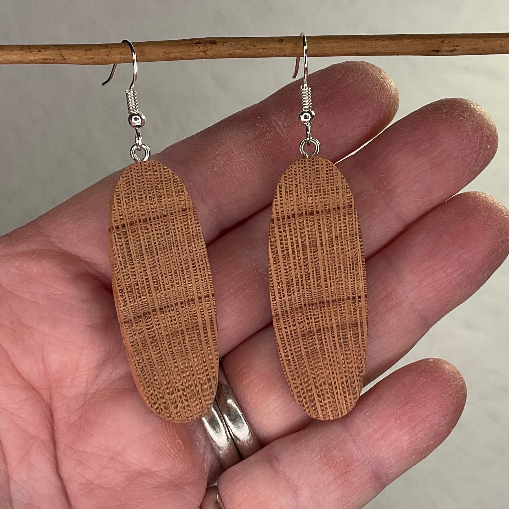 Wooden Earrings in Silky Oak - Stunning Handmade Unique One of a Kind Earrings