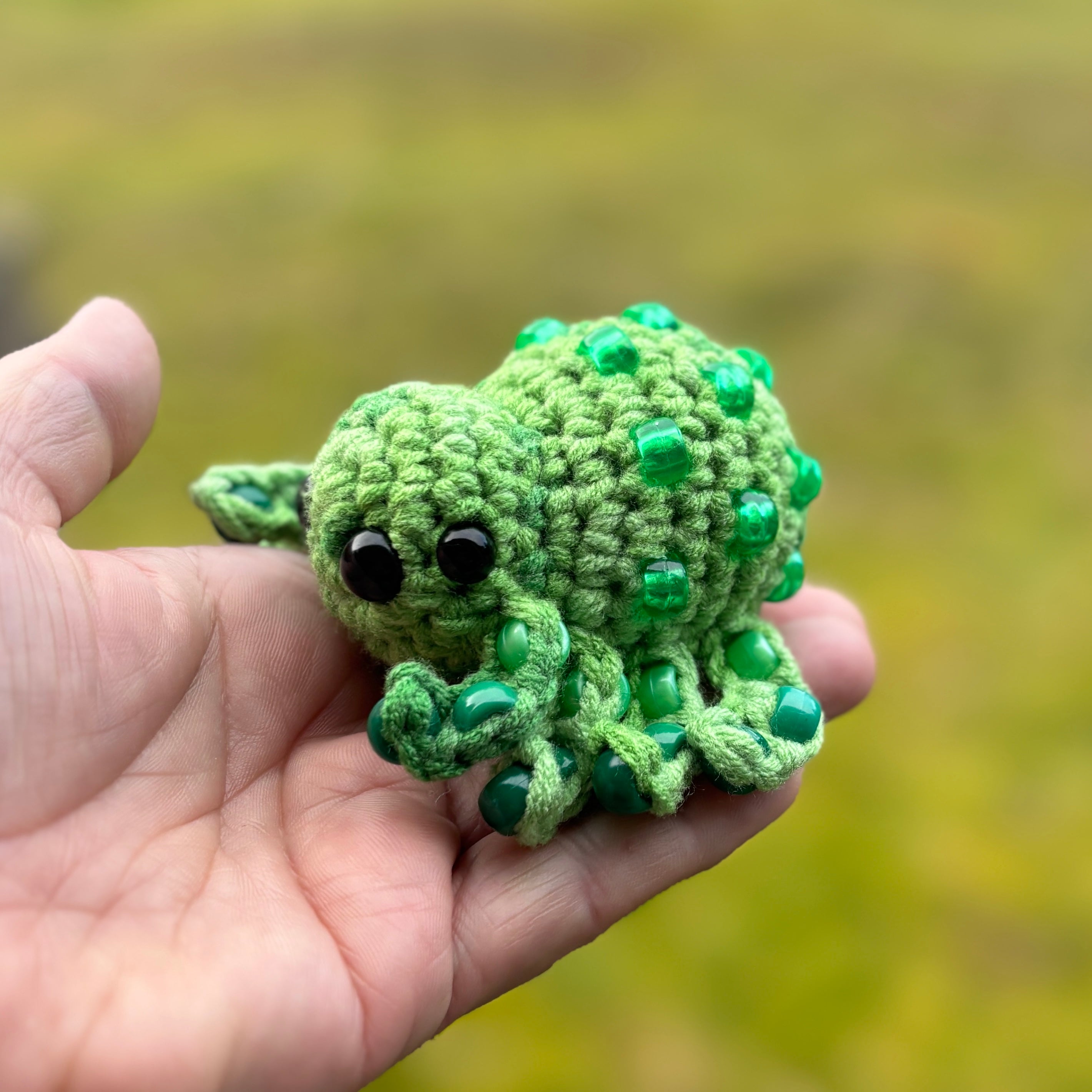 Spider Beaded Fidget Crochet Toy Green