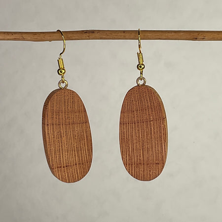 Wooden Earrings in Silky Oak - Stunning Handmade Unique One of a Kind Earrings