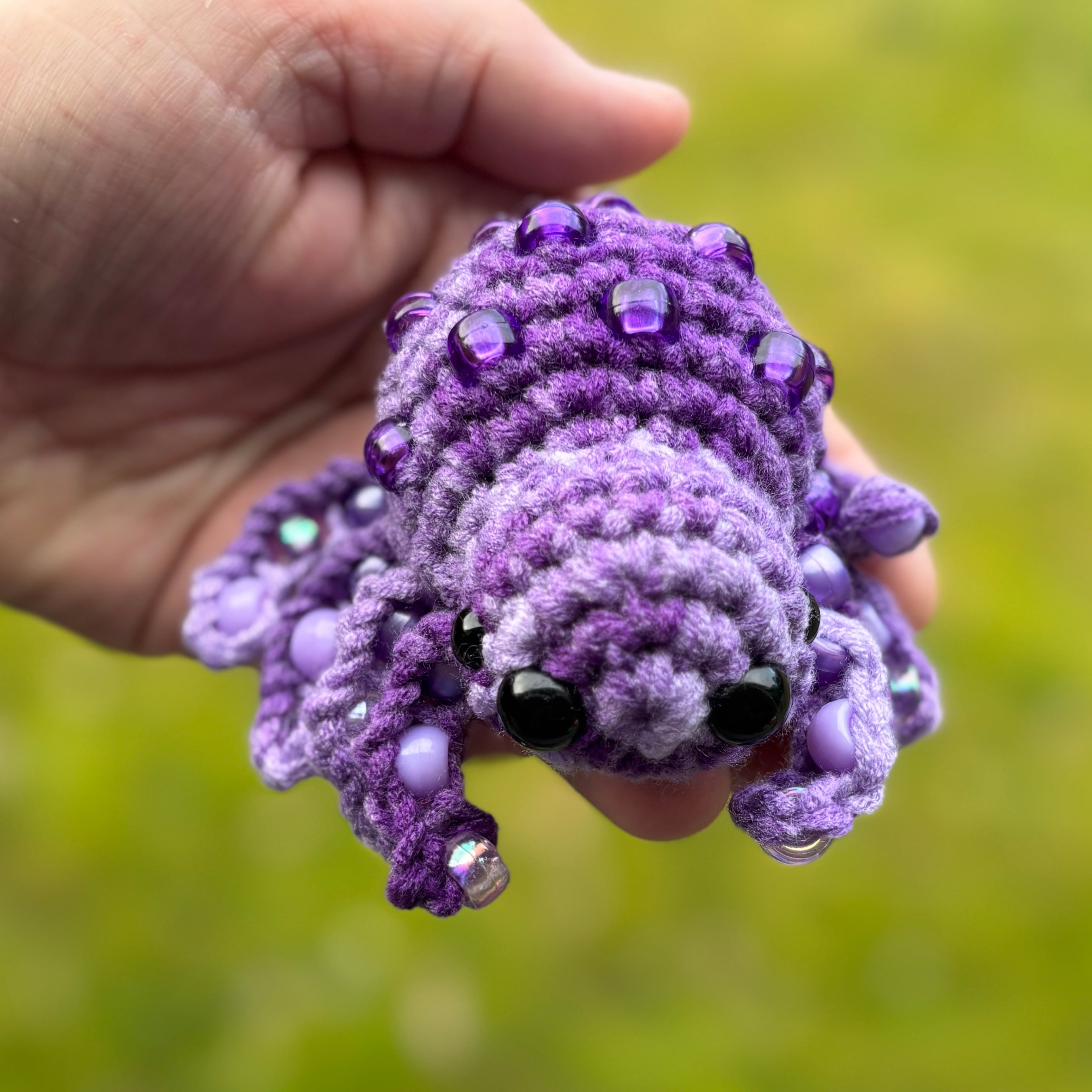Spider Beaded Fidget Crochet Toy Purple