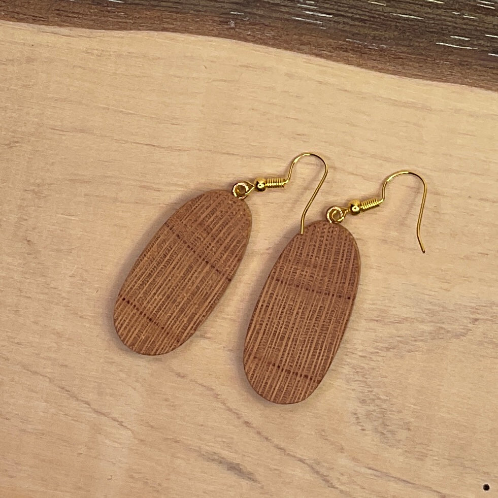 Wooden Earrings in Silky Oak - Stunning Handmade Unique One of a Kind Earrings