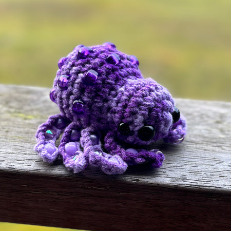Spider Beaded Fidget Crochet Toy Purple