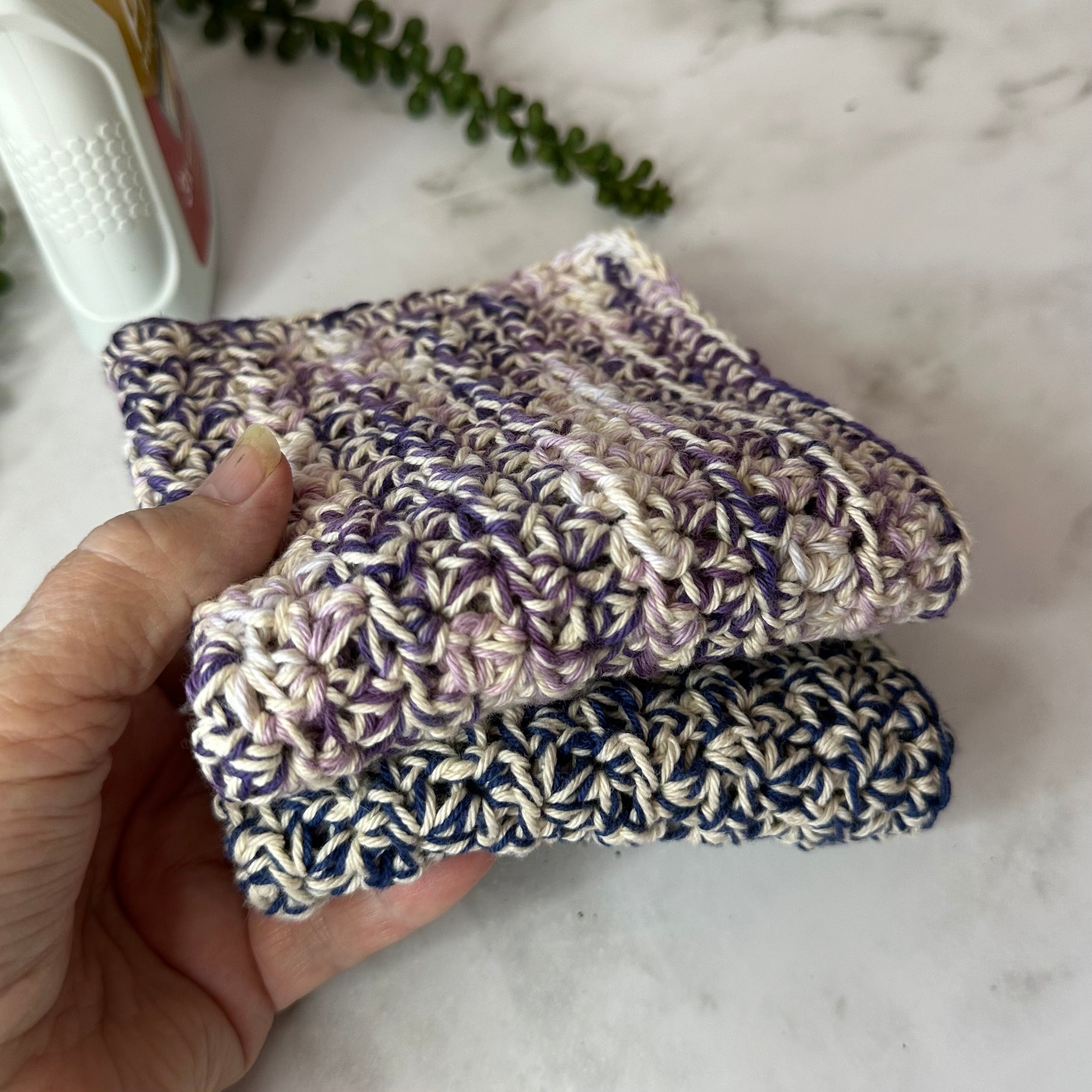 Extra thick Handmade Crochet Dishcloths / Cleaning cloths - set of 2