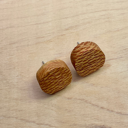 Wooden Earrings in Silky Oak - Handmade Unique One of a Kind Earrings