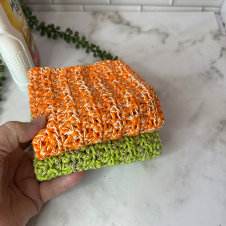 Extra thick Handmade Crochet Dishcloths / Cleaning cloths - set of 2
