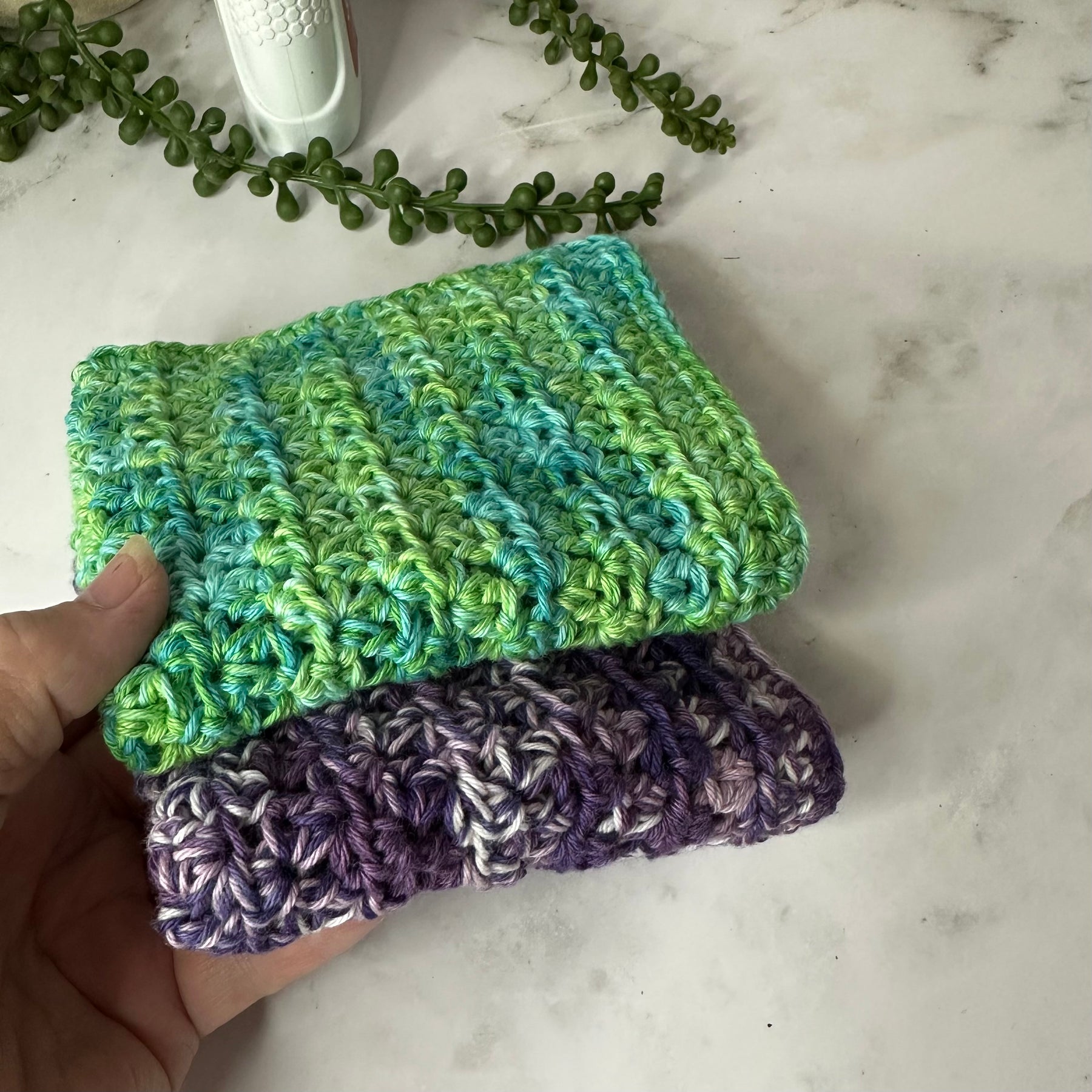 Extra thick Handmade Crochet Dishcloths - Cleaning cloths - set of 2